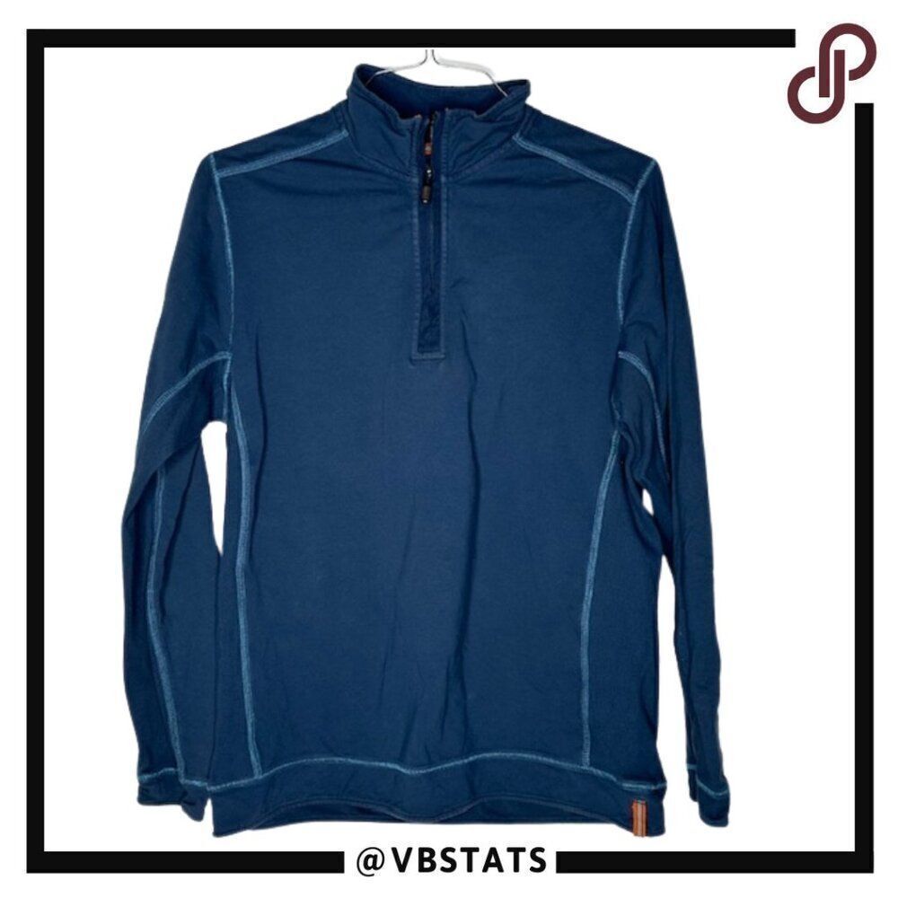 Tommy Bahama Deep Pacific Blue LS Quarter Zip‎ Lightweight Jacket in Size Medium